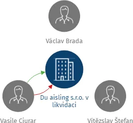 Du aisling s.r.o. v likvidaci, IČO: 29190011: vizualizace vztahů osob a společností