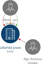 Lékařská praxe s.r.o., IČO: 29163277: vizualizace vztahů osob a společností