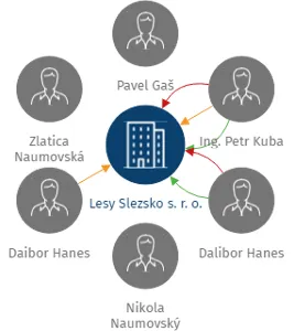 Lesy Slezsko s. r. o., IČO: 29382734: vizualizace vztahů osob a společností