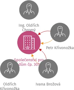 Vizualizace vztahů osob a společností - Společenství pro dům čp. 307