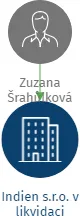 Indien s.r.o. v likvidaci, IČO: 29314623: vizualizace vztahů osob a společností