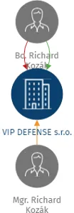 VIP DEFENSE s.r.o., IČO: 29454891: vizualizace vztahů osob a společností