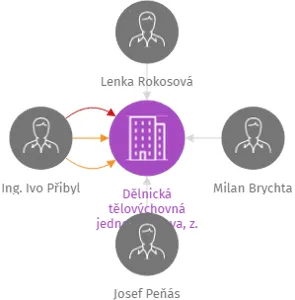 Dělnická tělovýchovná jednota Jihlava, z. s., IČO: 46260081: vizualizace vztahů osob a společností
