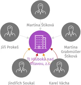 TJ Hluboká nad Vltavou, z.s., IČO: 46681493: vizualizace vztahů osob a společností