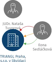 TRIANGL Praha, s.r.o. v likvidaci, IČO: 48026638: vizualizace vztahů osob a společností