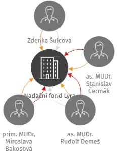 Nadační fond Lyra, IČO: 48137626: vizualizace vztahů osob a společností