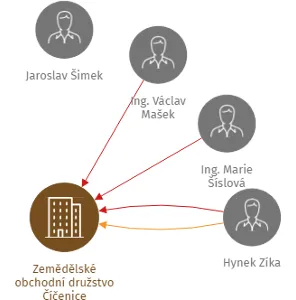 Zemědělské obchodní družstvo Číčenice, IČO: 48204820: vizualizace vztahů osob a společností
