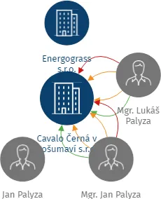 Cavalo Černá v Pošumaví s.r.o., IČO: 60067853: vizualizace vztahů osob a společností