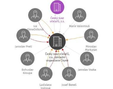 Český svaz včelařů, z.s., základní organizace Čkyně, IČO: 60099534: vizualizace vztahů osob a společností