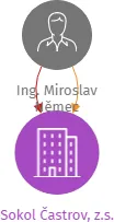 Sokol Častrov, z.s., IČO: 60860685: vizualizace vztahů osob a společností