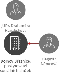 Domov Březnice, poskytovatel sociálních služeb, IČO: 61903302: vizualizace vztahů osob a společností