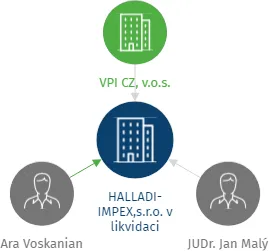 HALLADI-IMPEX,s.r.o., IČO: 63996928: vizualizace vztahů osob a společností