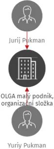 OLGA malý podnik, organizační složka, IČO: 64937593: vizualizace vztahů osob a společností