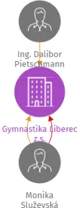 Gymnastika Liberec z.s., IČO: 65100263: vizualizace vztahů osob a společností