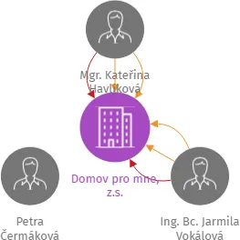 Domov pro mne, z.s., IČO: 65350111: vizualizace vztahů osob a společností