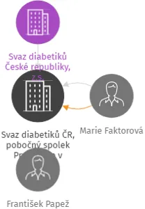 Svaz diabetiků ČR, pobočný spolek Prachatice v likvidaci, IČO: 69103003: vizualizace vztahů osob a společností