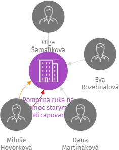 Pomocná ruka na pomoc starým a handicapovaným občanům, z.s., IČO: 69746338: vizualizace vztahů osob a společností