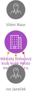 Městský fotbalový klub Nové Město nad Metují, z.s., IČO: 70156328: vizualizace vztahů osob a společností