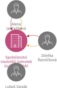 Společenství vlastníků jednotek Gočárova 1081 Hradec Králové, IČO: 70994102: vizualizace vztahů osob a společností