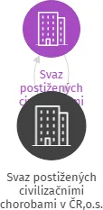 Svaz postižených civilizačními chorobami v ČR,o.s. základní organizace Všetaty, IČO: 70986673: vizualizace vztahů osob a společností