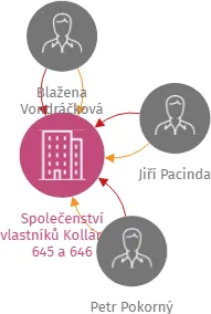 Společenství vlastníků Kollárova 645 a 646, IČO: 71011242: vizualizace vztahů osob a společností