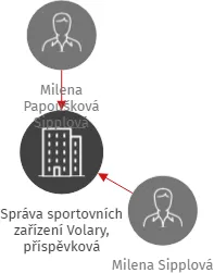 Správa sportovních zařízení Volary, příspěvková organizace, IČO: 71233814: vizualizace vztahů osob a společností