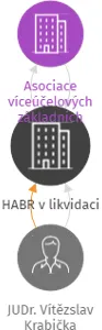HABR v likvidaci, IČO: 75046881: vizualizace vztahů osob a společností